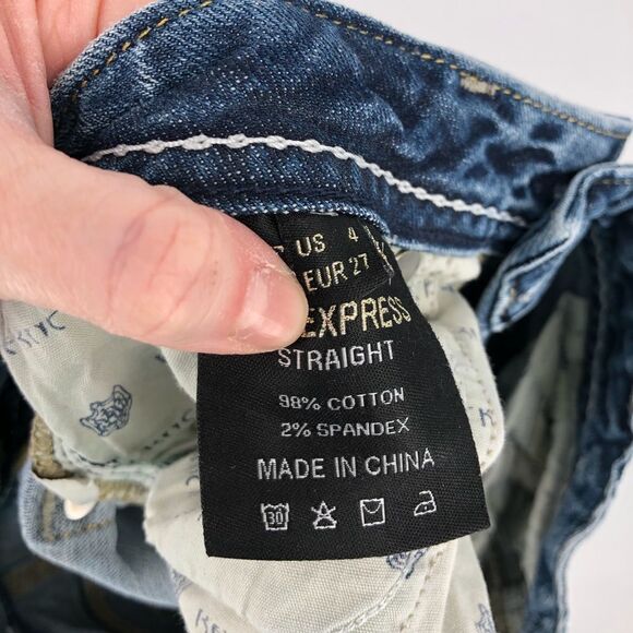 Rerock for Express Straight Jeans Womens 4 Light Wash - Picture 12 of 13